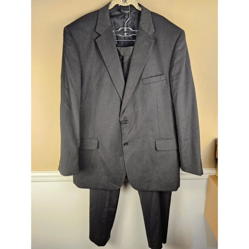 Jos. A. Bank Signature Collection Mens Charcoal Gordon Wool 2pc Suit 48 42 Reg